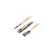 SET BARBACOA ACERO INOX. C/MANGO MADERA 3 PIEZAS (PINZAS-ESPATULA-TENEDOR) BENSON