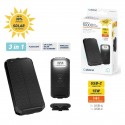 POWER BANK SOLAR PANEL CAMPING 10.000mAh POLYMERO 15W 2 USB - 1 USB TYPE-C NEGRO PLATINET