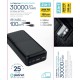 POWER BANK 30.000mAh POLYMERO CARGA RAPIDA 20W 3.0 QUALCOMM QC 3.0 PD 3.0 2 USB - USB 1 TYPE-C - 1 USB MICROUSB PLATINET
