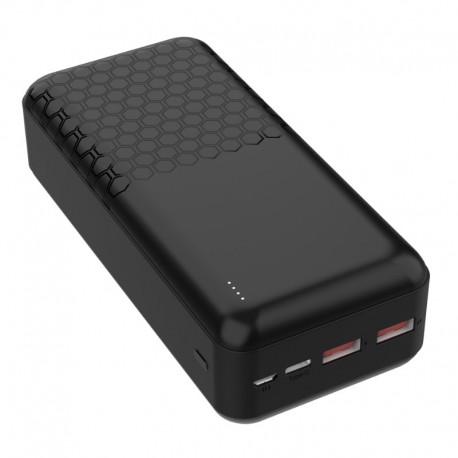 POWER BANK 30.000mAh POLYMERO CARGA RAPIDA 20W 3.0 QUALCOMM QC 3.0 PD 3.0 2 USB - USB 1 TYPE-C - 1 USB MICROUSB PLATINET