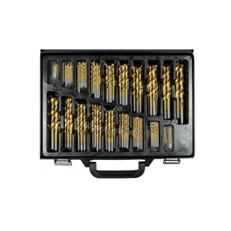 ESTUCHE JUEGO DE 170 BROCAS METAL ACERO HSS TITANIO