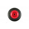 RUEDA CARRETILLA OBRA 4.00-8" LLANTA PLASTICO + NEUMATICO C/CAMARA EJE Ø20MM