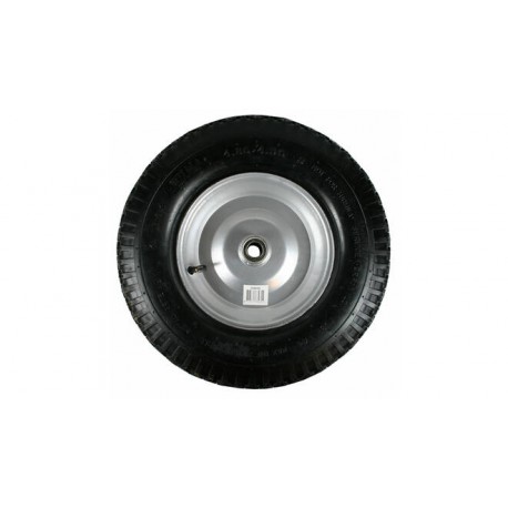 RUEDA CARRETILLA OBRA 4.00-8" LLANTA METAL + NEUMATICO C/CAMARA EJE Ø20MM