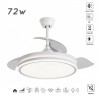 VENTILADOR DE TECHO Ø107CM BLANCO HERCULES DC 3 ASPAS RETRACTIL LED CCT (CALIDO-NEUTRO-FRIO) 72W LEDECOR
