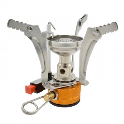 HORNILLO DE VIAJE FOGON DE GAS PORTATIL PLEGABLE CON SISTEMA DE AUTO-ENCENDIDO (USA BOMBONA DE ROSCA 300GRS. no incluida)