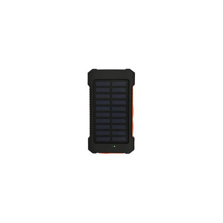 POWER BANK SOLAR PANEL CAMPING 10.000mAh POLYMERO 15W 2 USB - 1 USB TYPE-C NEGRO PLATINET