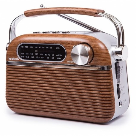 RADIO DE RETRO AM/FM A PILAS-CORRIENTE AC 17X16X6CM C/BLUETOOTH