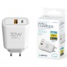 CARGADOR RAPIDO DE PARED 30W PD 3.0 USB-C + USB-A BLANCO PLATINET