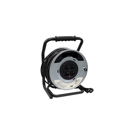 CARRETE DE METAL 4 TOMAS ALARGADOR DE CABLE 25 Metros 3G 2.5mm2