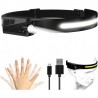 LINTERNA LED COB DE CABEZA C/SENSOR RECARGABLE USB TIPO-C LEDECOR