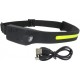 LINTERNA LED COB DE CABEZA C/SENSOR RECARGABLE USB TIPO-C LEDECOR