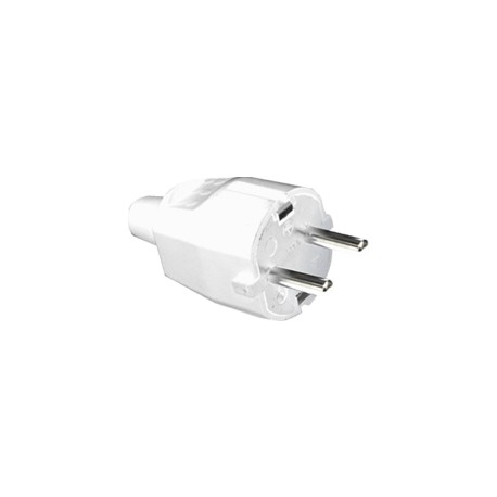 CLAVIJA DE CAUCHO MACHO C/TOMA TIERRA SCHUKO 16A BLANCO LEDECOR