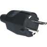 CLAVIJA DE CAUCHO MACHO C/TOMA TIERRA SCHUKO 16A NEGRO LEDECOR