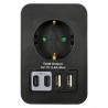 ADAPTADOR ENCHUFE SCHUKO NEGRO +2 X USB A+ 2 X USB TYPEC