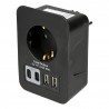 ADAPTADOR ENCHUFE SCHUKO NEGRO +2 X USB A+ 2 X USB TYPEC