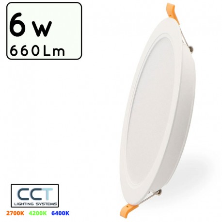 DOWNLIGHT LED 6W CCT (CALIDO-NEUTRO-FRIO) CIRCULAR CORTE Φ100mm