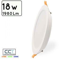 DOWNLIGHT LED SERIE ESSENTIAL PC/ABS 18W CCT (CALIDO-NEUTRO-FRIO) CIRCULAR CORTE Φ195mm