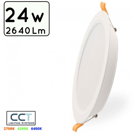 DOWNLIGHT LED 24W CCT (CALIDO-NEUTRO-FRIO) CIRCULAR CORTE Φ255mm