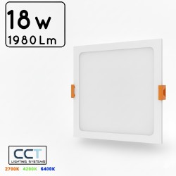 DOWNLIGHT LED SERIE ESSENTIAL PC/ABS 18W CCT (CALIDO-NEUTRO-FRIO) CUADRADO CORTE Φ195mm