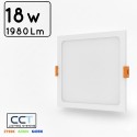 DOWNLIGHT LED SERIE ESSENTIAL PC/ABS 18W CCT (CALIDO-NEUTRO-FRIO) CUADRADO CORTE Φ195mm