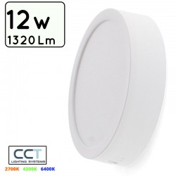 PLAFON LED SERIE ESSENTIAL PC/ABS 12W CCT (CALIDO-NEUTRO-FRIO) CIRCULAR Φ169mmX29mm
