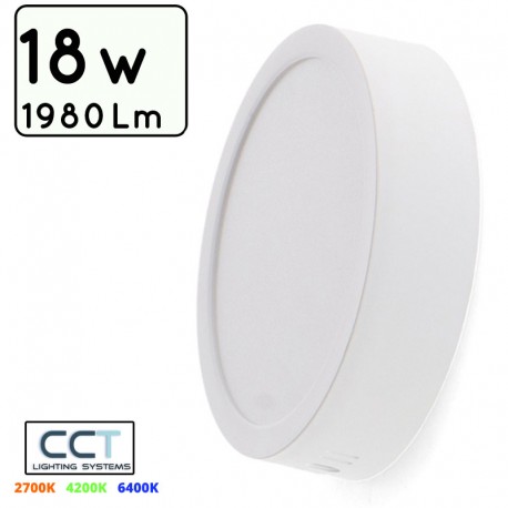 PLAFON LED 18W CCT (CALIDO-NEUTRO-FRIO) CIRCULAR Φ216mmX30mm