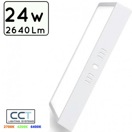 PLAFON LED 24W CCT (CALIDO-NEUTRO-FRIO) CUADRADO Φ285mmX31mm