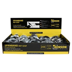 EXPOSITOR CINTA DE AMARRE CON TRINQUETE 25MM X 2,5 METROS (24 UNIDADES)