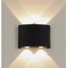 APLIQUE 2 LED DE PARED 4W DOBLE CARA NEGRO IP65 B. CALIDO