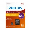 TARJETA DE MEMORIA MICRO SD 64GB PHILIPS CLASE 10 XC + ADAPTADOR