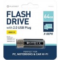 MEMORIA USB 64GB PLATINET X-DEPO 2.0 BLACK