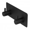 GANCHO DOBLE PERCHERO METALICO AUTOADHESIVO NEGRO 11,5X4,5X3CM
