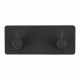 GANCHO DOBLE PERCHERO METALICO AUTOADHESIVO NEGRO 11,5X4,5X3CM