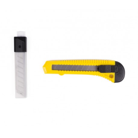 CUTTER ECONOMICO 9 MM + 10 HOJAS DE REPUESTO