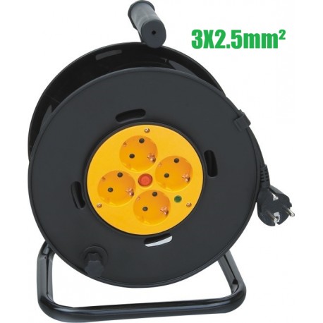 CARRETE 4 TOMAS ALARGADOR DE CABLE 25 METROS 3X2.5mm²