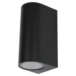 APLIQUE DE PARED REDONDO NEGRO IP65 2XGU10 Φ150mmX80mmX60mm
