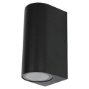 APLIQUE DE PARED REDONDO NEGRO IP65 2XGU10 Φ150mmX80mmX60mm