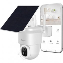 CAMARA DE VIGILANCIA MOTORIZADA WIFI HD CON BATERIA 5.200MAH + PANEL SOLAR 7W C/SIRENA NIVIAN