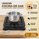 COCINA PORTATIL DE GAS BUTANO Y PROPANO 1 FUEGOS LEDECOR
