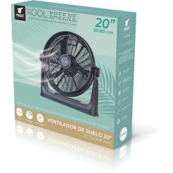 VENTILADOR CIRCULADOR DE AIRE DE SUELO NEGRO 100W 20 PULGADAS Ø51CM. 3 VELOCIDADES THULOS