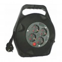 CARRETE 4 TOMAS ALARGADOR DE CABLE 10 METROS 3X1.5mm² LEDECOR