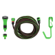 JUEGO DE MANGUERA JARDIN 3/8" COMPLETO + ACCESORIOS + SOPORTE COLGADOR 7,5 METROS