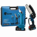 TIJERAS PODAR + MOTOSIERRA MINI + 2 BATERIAS 96V INDICADOR DE BATERIAS CON MALETIN